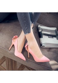 Resim Sones Kadın Ayakkabı Fiyonklu Sivri Uçlu Stiletto Topuklu Ayakkabı Siyah 