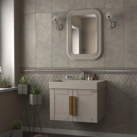 Resim Pierre Cardin Pio 70 cm Matt Mocha Banyo Dolabı Ahşap Kulplu 