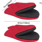 Resim Elmpaly Kırmızı Çok Katlı Silikon Eldiven - Yüksek Isıya Dayanıklı Mutfak Eldiveni 