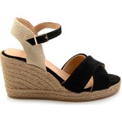 Resim Siyah Leather Kadın Sandalet K05718070702 Siyah 