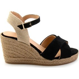 Resim Siyah Leather Kadın Sandalet K05718070702 Siyah 