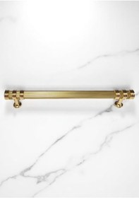 Resim Çizgili Nesli Alüminyum Metal Lüks Modern Mobilya Çekmece Mutfak Dolabı Kulpu Altın 128mm Altın 