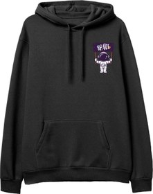 Resim Astro-4 Baskılı Siyah Hoodie 