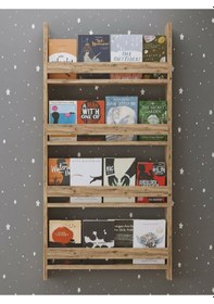 Resim Artemis - Montessori Çocuk Odası Kitaplık 4 Raflı Atlantik Çam Montessori Kitaplık Açık Kahverengi 