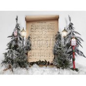 Resim Minimalisfy Büyülü Noel Kartpostalı Kış Manzarası Baskısı 200x150cm Fotoğraf Arka Fonu 