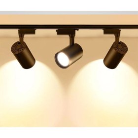 Resim Siyah Kasa Günışığı 1 Metre Raylı 3'lü 30W Ray Spot Vitrin Mağaza Armatürü Gün Işığı 