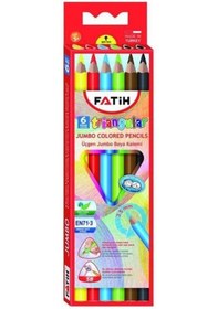 Resim Fatih Kuru Boya Tam Boy Jumbo Üçgen Triangular Kalemi 6 Renk 