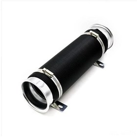 Resim Mufunye 76mm Motor Performansı Artırıcı Soğuk Hava Girişi Genişletilebilir Gümüş Boru - Otomobil Modifikasyonu İçin Hava Akışı Optimizasyonu 