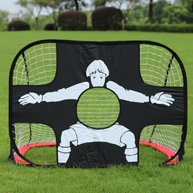 Resim 1 adet Taşınabilir Futbol Kalesi, Katlanabilir Açık Alan Antrenman Şut Kale, Hedef Bez, Futbol Antrenman Aracı, Çift Kullanımlı Futbol Kale - 1.2m*0.8m/47.24inch*31.5inch 