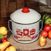 Resim ALEV EMAYE Reçel Desenli Bakraç Yoğurt Bakliyat Saklama 20 Cm 