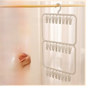 Resim Springsun Ev İçin Çok Amaçlı Çamaşır/çorap Kurutma Klipsi - 24 Klipsli Çift Katlı - Kaliteli Plastik - Uzun Ömürlü - Gelişmiş Gri Diğer 