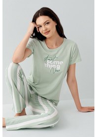 Resim Arnetta Kadın Yeşil Pijama Takım Ar3588-s-v1 Yeşil 