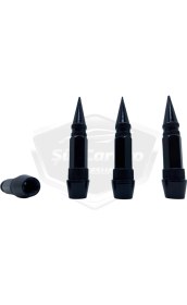 Resim Sivri Sibop Kapağı Mermi Sibop Kapağı Araba Motosiklet Bisiklet Metal 4 Lü Set Siyah 