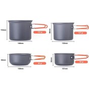 Resim Naturehike 4ın1 Kamp Yemek Pişirme Seti Gri 