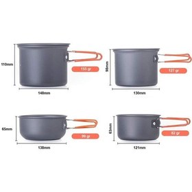 Resim Naturehike 4ın1 Kamp Yemek Pişirme Seti Gri 