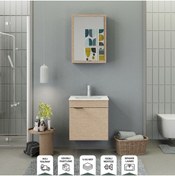 Resim BIANI Fix Loft 55 cm Banyo Dolabı Renk Aybe Bej 