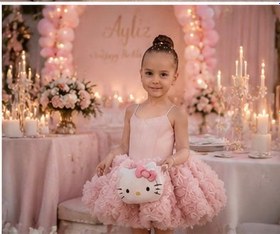 Resim Victoria Lace Balon Gül Etek Pudra Askılı Saten - 3 Yaş 