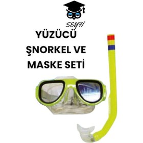 Resim Yüzücü Maske Ve Şnorkel Seti Sarı 
