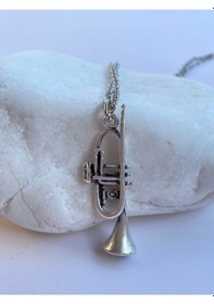 Resim Müzik Aleti Trampet Zincir Kolye Pytkznkly124 