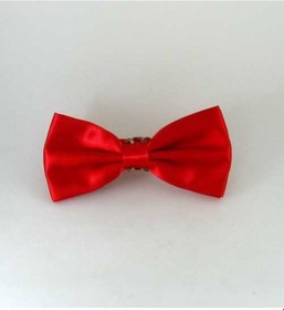 Resim Kırmızı Düz Renk Saten Papyon - Sp02 Kırmızı 