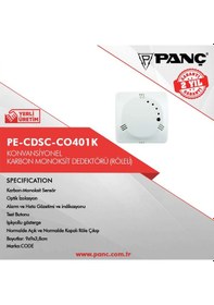 Resim Pe-Cdsc-Co401K Konvansiyonel Karbon Monoksit Dedektörü (Röle Çıkı 