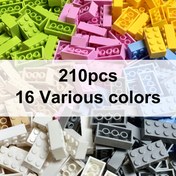 Resim 210 Parça Bina Blokları Seti, 2x4 Pin Çok Renkli Plastik Bloklar, Yaratıcı Küçük Parça İnşaat Oyuncakları, Eğitim STEM El Sanatları, Depolama Kutusu ile, 6-8 Yaş Arası Çocuklar İçin, Paskalya, Noel, Cadılar Bayramı Hediyeleri İçin İdeal 