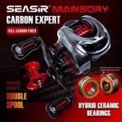 Resim 146g Ağır Karbon Fiber Çift Makaralı, Baitcasting Olta Makinesi, Tuzlu Su Balıkçılığı İçin Hibrit Seramik Rulmanlar 