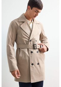 Resim Defacto Slim Fit Dar Kesim Kemerli Düğmeli Trençkot D5528ax25aubn295 Kahve 