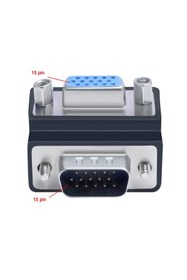 Resim aogo 90 Derece Vga Dik Açı Adaptörü 15 Pin L Erkek Dişi Uzatma Dönüştürücü Bağlayıcı 