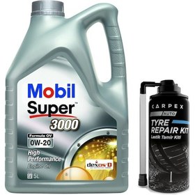 Resim Mobil Super 3000 Formula Ov 0W-20 Motor Yağı 5 L + Carpex Oto Lastik Tamir Kiti 