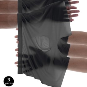 Resim 1/3 Adet Karışık Renk Erkek Buz Charm İz Bırakmayan Düz Renk Yarı Şeffaf Boxer Külot Serinletici İnce Nefes Alabilen Orta Esnek Rahat Boxer Külot Pembe Lacivert Siyah Beyaz Mavi 