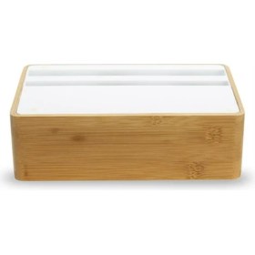 Resim Alldock Wireless Kablosuz Şarj Standı - Bambu / Beyaz 