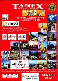 Resim Tanex Tw-3177 78X54.5MMx100Ad. Lazer Yazıcı Etiketi 