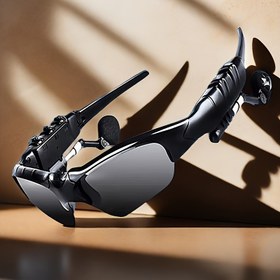 Resim Kablosuz Gözlük, Müzik ve Arama Fonksiyonlu - Baş Üstü Kablosuz Kulaklık, Açık Arkalı Kulaklıklar - Müzik ve Görüşmeler İçin Uygun 