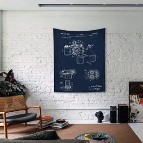 Resim Leica M Fotoğraf Makinesi Navy Blue Duvar Örtüsü - 100 cm x 135 cm 