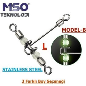 Resim MSO Olta Balıkçılık Paslanmaz Çelik Fosforlu T Fırdöndü (Mod-B) 