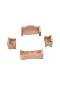 Resim Ahşap Minyatür Boyanabilir Çocuk Etkinlik Workshop Mobilya Takımı Oyun Evi 15 Parça 