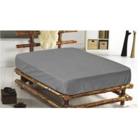 Resim 100 200 Tek Kişilik Yüzde Yüz Pamuk Penye Lastikli Çarşaf Gri 