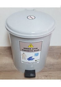 Resim 15 Lt Maske Eldiven Tek Kullanımlık Tulum Atık Kovası 
