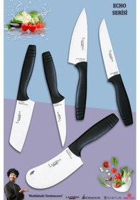 Resim Eco Serisi Mutfak Bıçak Seti Et Sebze Börek 5 Li Set Mft-6254 Siyah 