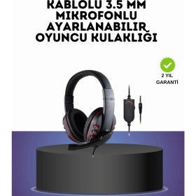 Resim Marsilyan Kırmızı Gaming Headset Mikrofonlu Sağlam Kablolu Konforlu - MCT4520-3812 