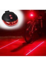 Resim Bisiklet Arka Lazerli Stop Arka Lamba Led Lazer Işıklı Kırmızı 