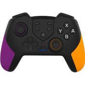 Resim Mufunye Çift Motorlu Titreşim Fonksiyonlu Kablosuz Bt Gamepad Jiroskop Fonksiyonu Switch/switch Lite Host Mor Ve Turuncu İle Uyumlu 