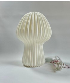 Resim Mantar Modern Tasarımlı Şık Abajur Dekoratif Masa Lambası Yatak Odası, Salon Ve Ofis Aydınlatma Beyaz 