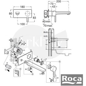 Resim Roca Naia Ankastre Lavabo Batarya Seti - Krom / İç Set Sıva Altı Grubu Dahil Arkhev0014 Parlak Krom 
