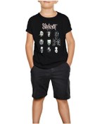 Resim Slipknot Group Face Siyah Çocuk Tişört Siyah 