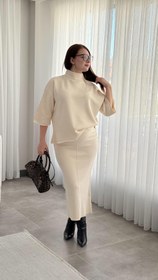 Resim Triko Kalem Etek Takım Bej 