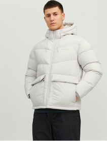 Resim Jack & Jones Jack&Jones Kapüşonlu Şişme Bej Erkek Mont 12238849 001 