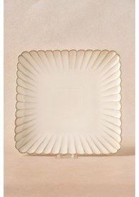 Resim Karaca Daisy Kare Servis Tabağı 25,5 Cm Krem 