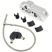 Resim Fochsia Gümüş 1pc Epathchina Çelik Kablolu Motosiklet Kilit Seti Kask Ve Fren Kilidi 